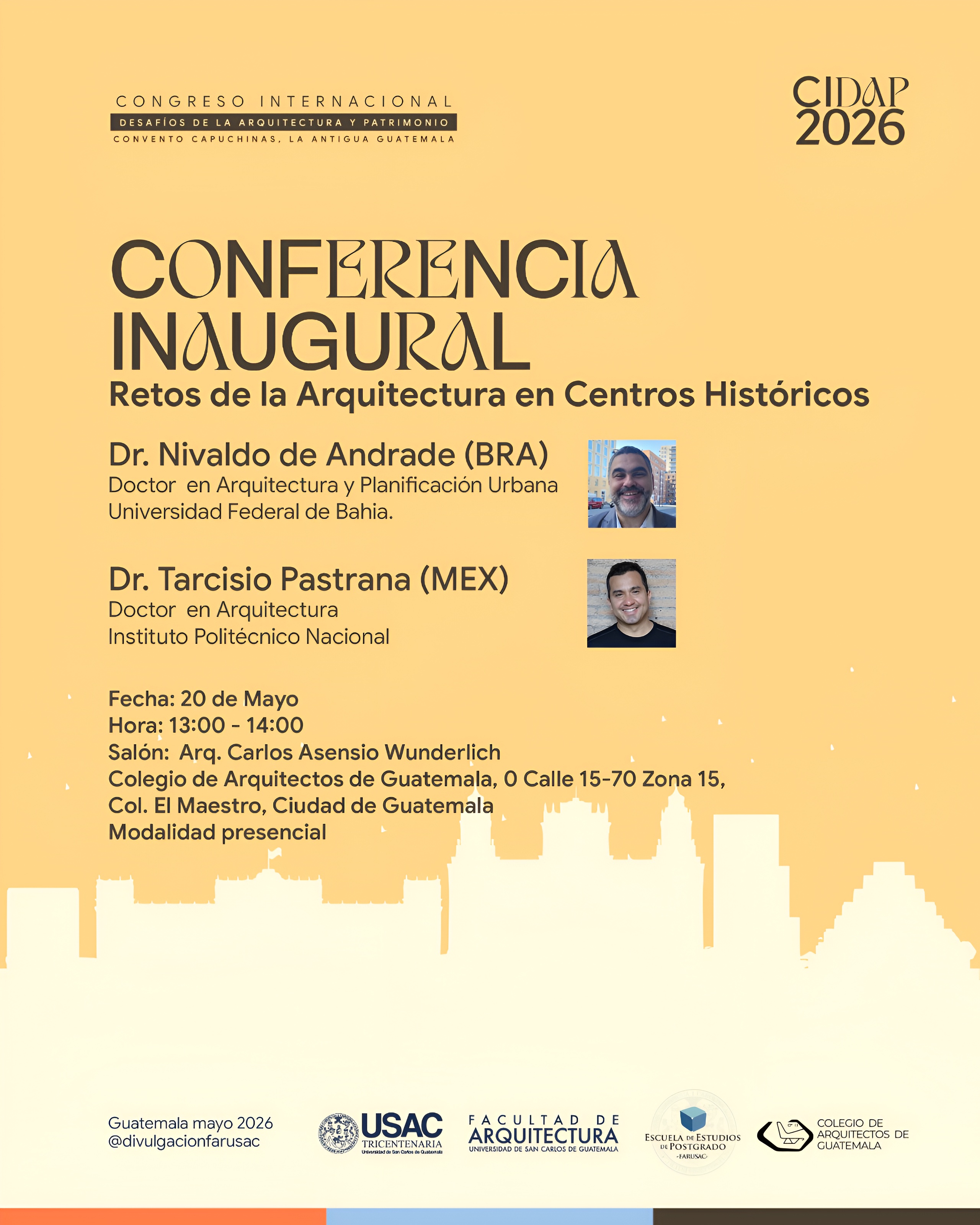 CONFERENCIA INAUGURAL -  Retos de la Arquitectura en Centros Históricos